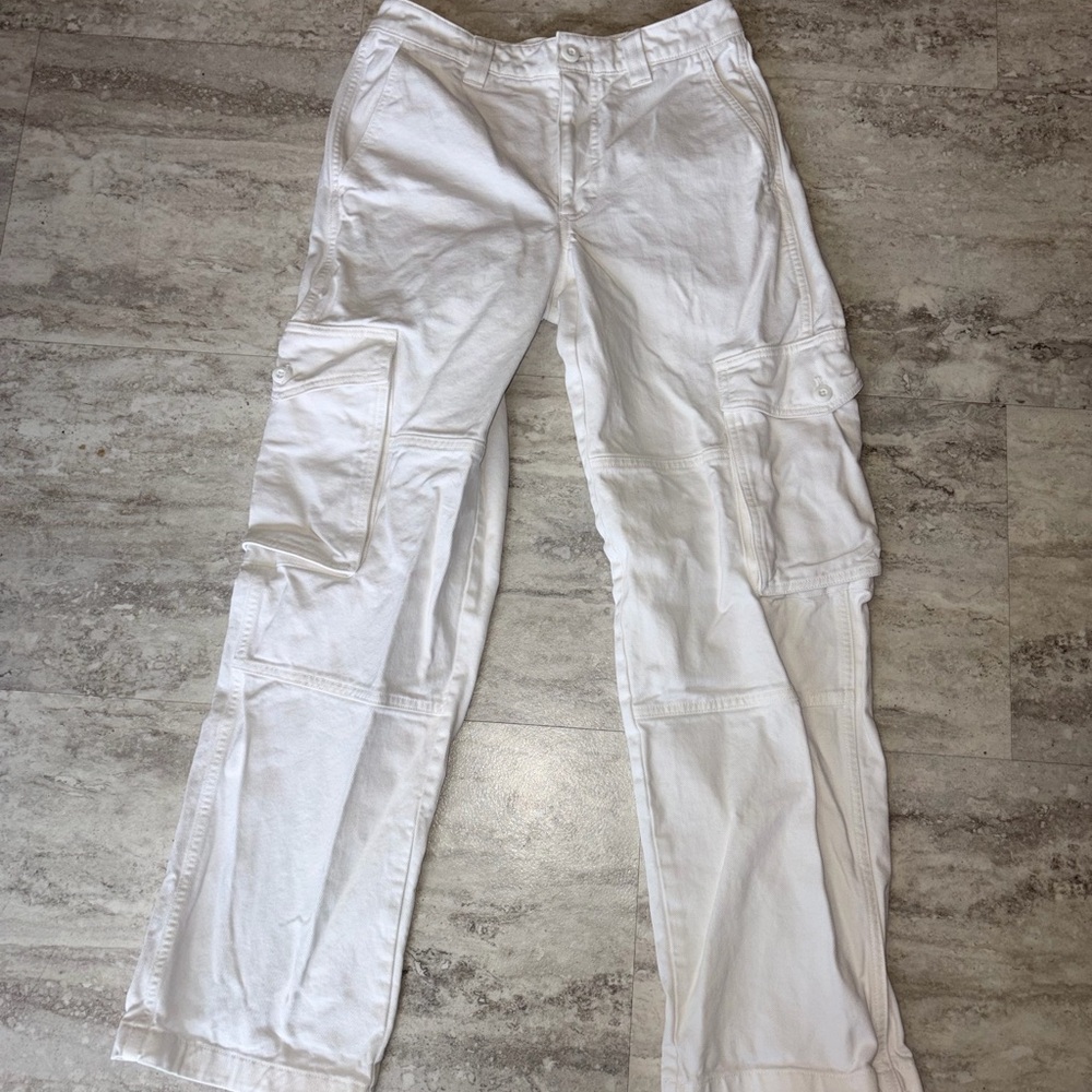 TNA Women's White Cargo Jeans